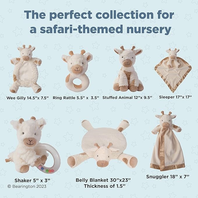 Bearington Lil' Lofty 5.5 Inch Giraffe Baby Rattle - Soft Rattles for 0-6 Months & Plush Giraffe Ring - Stuffed Animal Baby Toys - Infant Toys