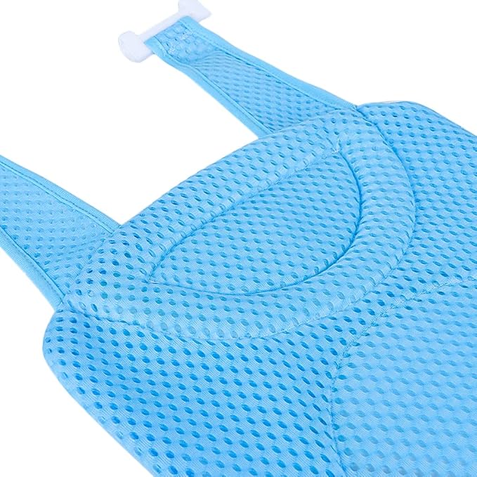 Baby Bath Seat Support Net Newborn Bath Cushion Pad Anti-Slip Infant Bathtub Sling Shower Mesh Mat Soft Bath Net Bath Pillow Adjustable Shower Pad for 0-18 Months Light Blue