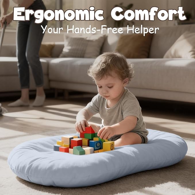 Extra Large Baby Lounger – 37 Inch, Infant Lounger with 3D Breathable Grid Mesh – Safe Envelope Cover (No Zippers) – Soft Baby Lounger for Supervised Floor & Travel Use