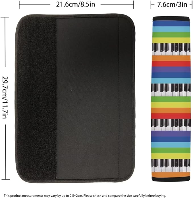 AFPANQZ 2-Pack Car Seat Belt Pads Covers Piano Rainbow Stripe Design Shoulder Straps Pad Cushion Safety Seatbelt Pillow Cover for Adults Comfortable Driving Adjustable Universal