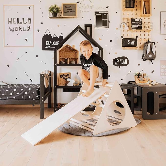 Climbing Triangle with a ramp, Montessori triangle climber, Montessori climber, climbing frame, children indoor play gym,