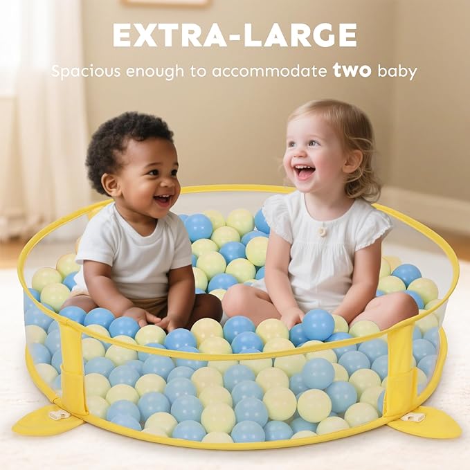 7-in-1 XL Large Baby Play Gym Mat, Tummy Time Mat, Baby Gym & Ball Pit, Baby Activity Mat with Milestone Cards & 6 Detachable Toys for Sensory Motor Skill, Whale