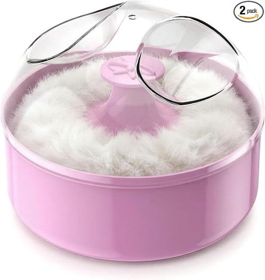 1 Set Baby Body Cosmetic Powder Puff and Container Case Infant Kid Powder Puff Empty Loose Powder Box Large Powder Puff
