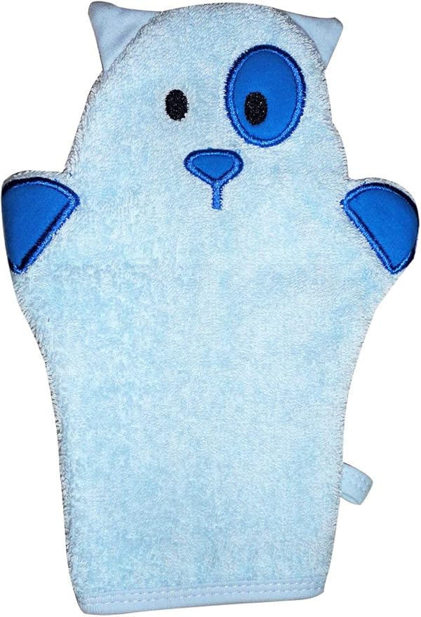 JN&LULU Baby Organics Bath Mitt Toddlers Bath Cotton and Soft Scrub Bathing Loofah Baby Shower Gifts(Puppy)