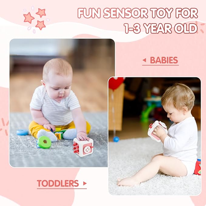 Toys for 1 Year Old Boy Girl, Montessori Busy Board Busy Cube, Travel Toys for Toddlers 1-3, 1 Year Old Girl Boy Gifts, Easter Basket Stuffers for Toddler