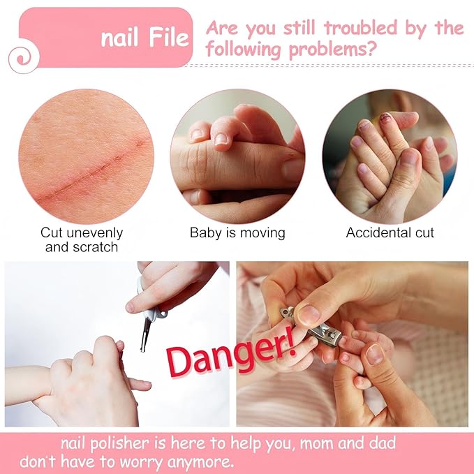 36 Pieces Nail File Pads Nail Grinding Heads Replacement Pads for Baby Standard Electric Kid fingernail Trimmer Suits to Newborn Infant, 4 Colors