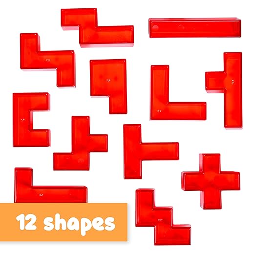 Spark & Wow Light Table Blocks; 12 Shapes and Two Colors; Toddler Sensory Building Blocks; Translucent Light Table Manipulatives; Sensory Toys for Toddlers