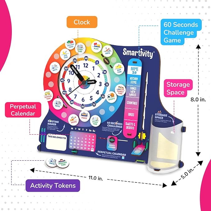 Smartivity DIY Interactive Clock with Stationary Organiser for Kids Ages 8-14 | Features an Infinity Calendar | Birthday Gift for Boys&Girls | STEM Educational Toy for 8,9,10,11,12,13,14 Years