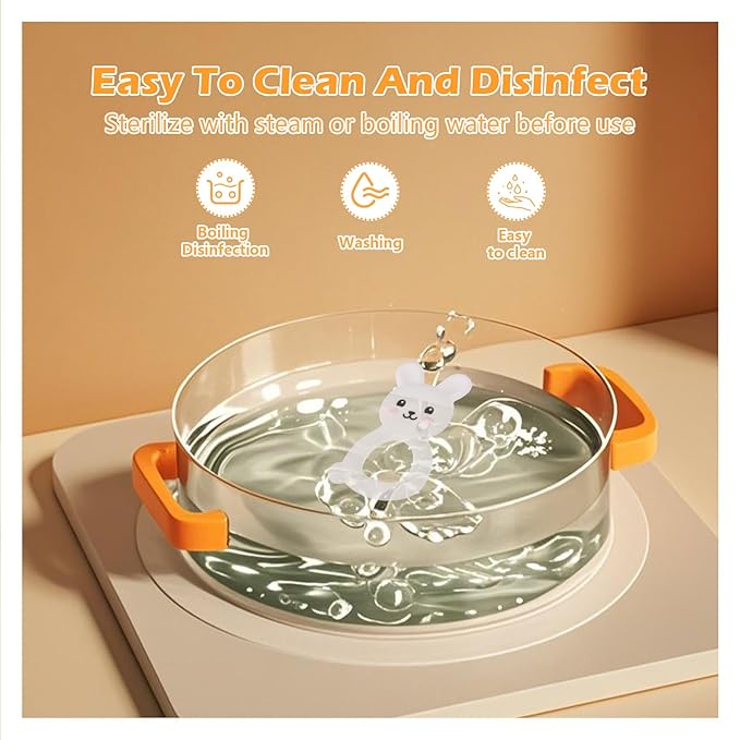 Baby Bunny Teether, Food-Grade Silicone Toy for Infants 3–12 Months, Easy-Grip Chew Toy with Textured Ears for Sensory Exploration, Freezable & Dishwasher Safe (White)