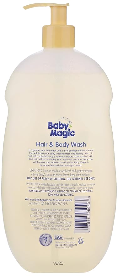Baby Magic Hair and Body Wash, Soft Powder Scent, 30 Ounces