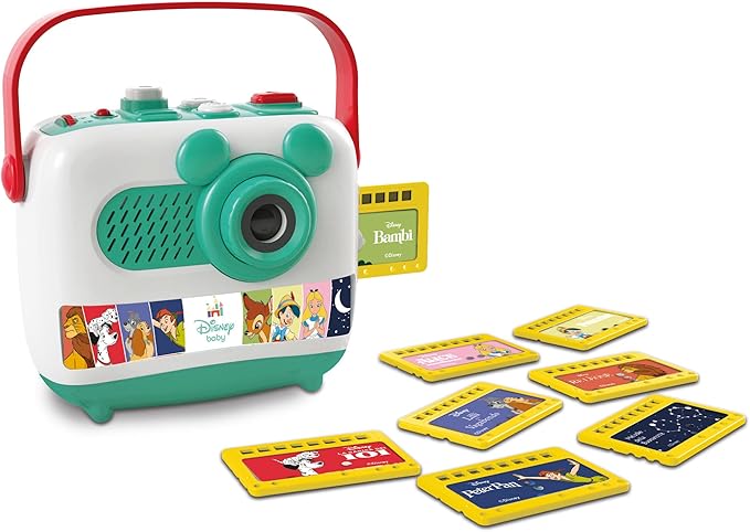 Clementoni - Disney Baby Projector and Storyteller - Enchanted Toy Projects Disney Images and Tells Stories - 4 Books Included - Built-in Speaker - 52763
