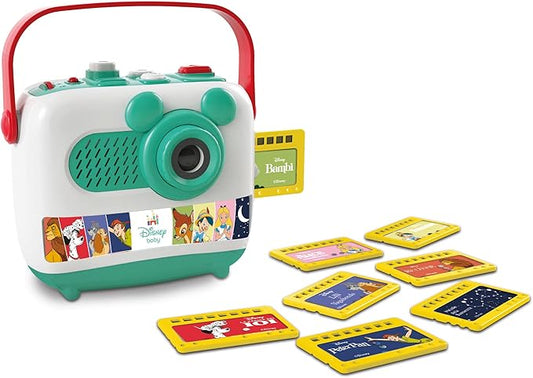 Clementoni - Disney Baby Projector and Storyteller - Enchanted Toy Projects Disney Images and Tells Stories - 4 Books Included - Built-in Speaker - 52763