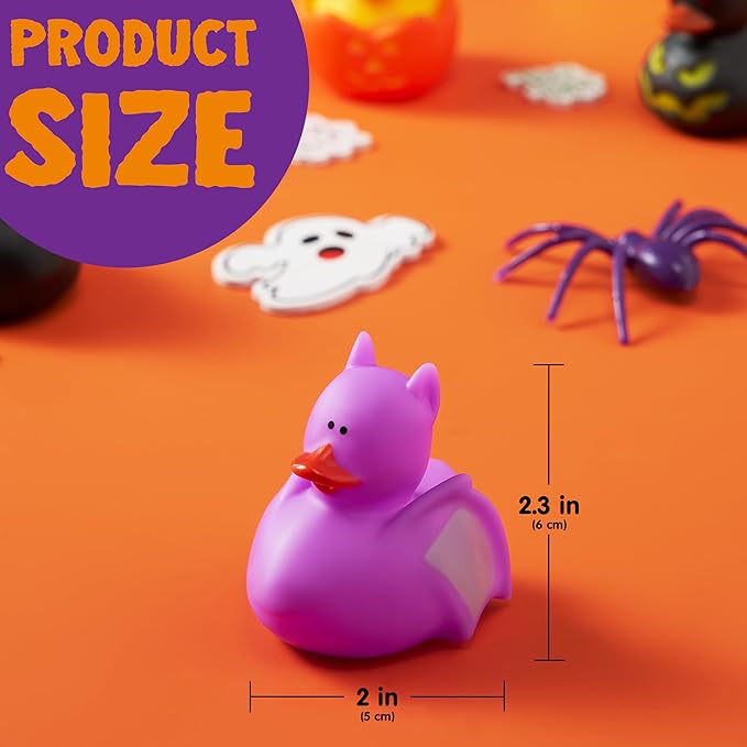 JOYIN 18 PCS Halloween Rubber Ducks, Halloween Ducks for Halloween Goodie Bag Fillers, Rubber Duckies Baby Bath Toys for Halloween Party Favors Decorations, School Classroom Game Prizes
