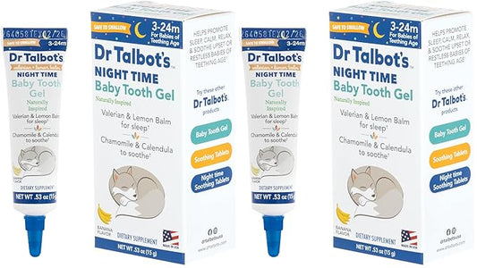 Dr. Talbot's Night Time Baby Tooth Gel for Sore Gums - .53 oz Tube - Banana Flavor - for Ages 3-24 Months (Pack of 2)