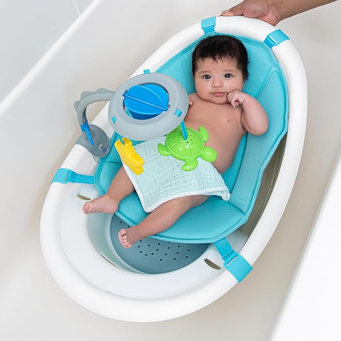 Ingenuity Gentle Support Multi-Stage Tub With Toys, Newborn to Toddler, Adjustable Full Coverage Sling, Supportive Seat, 0M+