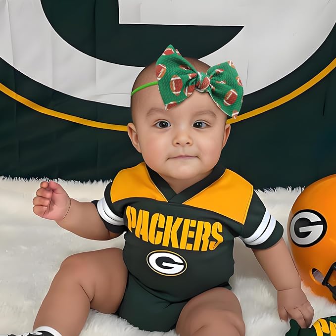 Baby Girl Football Outfit Headbands for Girls Hair Bows Super Bowl Hair Accessories for Sports Parties Football Baby Clothes