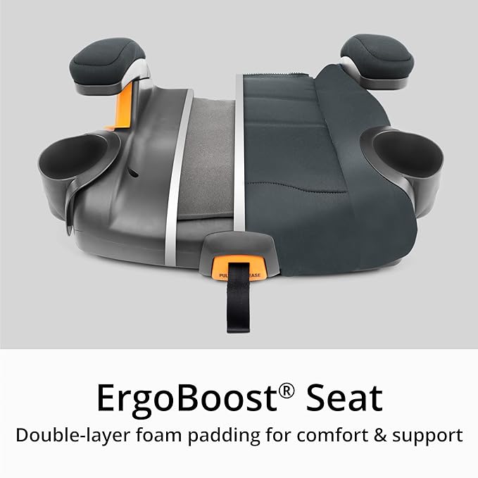 Chicco KidFit ClearTex Plus 2-in-1 Belt-Positioning Booster Car Seat, Backless and High Back Booster Seat, for Children Aged 4 Years and up and 40-100 lbs., Obsidian/Black