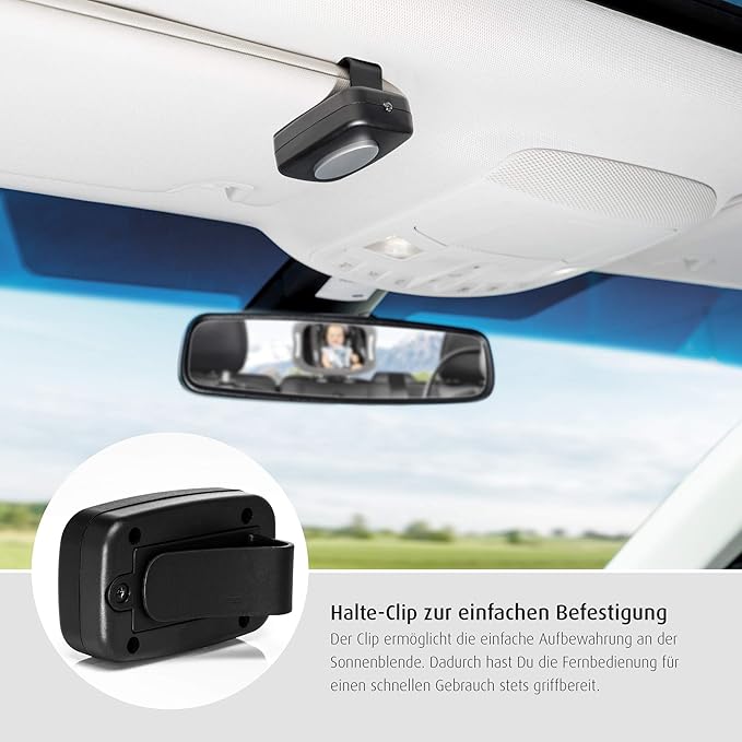 reer BabyView 86101 LED Car Safety Mirror - Your Baby in the Back Seat Always in View, Grey