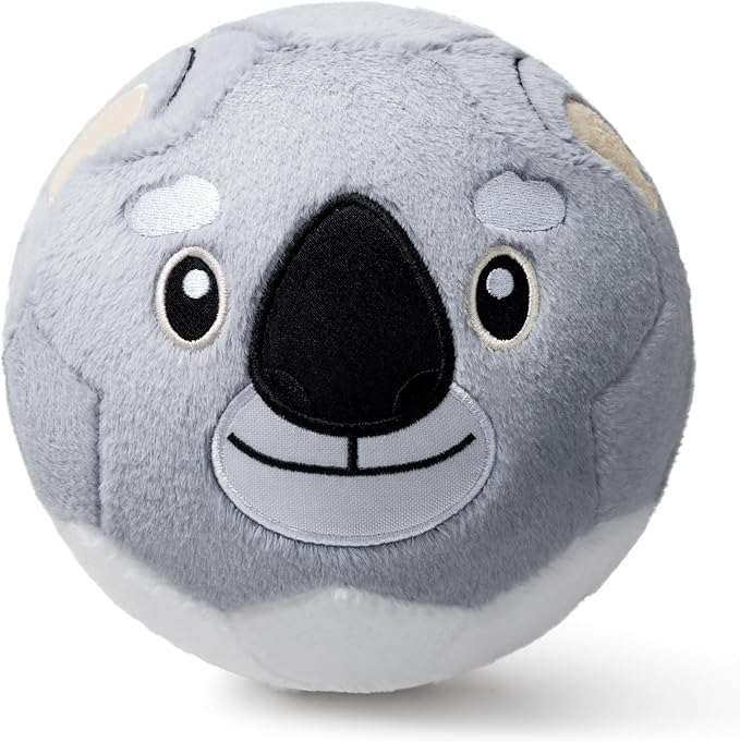 VangeBow Silent Indoor Soccer Balls for Toddlers 1-3, Inflatable Soft Plush Baby Toddler Soccer Ball Toys Gifts for 1 2 3 4 5 Year Old Boy Girl First Birthday Gift (Koala, Pump Include)