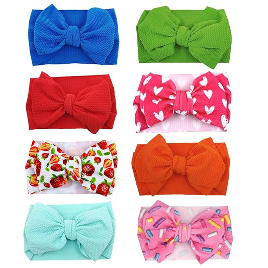 Baby Headbands Valentine's Day Baby Bows Stretchy Red Headbands for Newborns Infant Cute Hair Accessories (PR21)