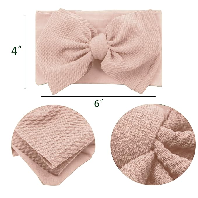 Baby Girl Bows Newborn Headband 0-6 Months Infant Big Bows for Birthday/Baby Shower/Photography/Baby Gifts (Black&Beige)