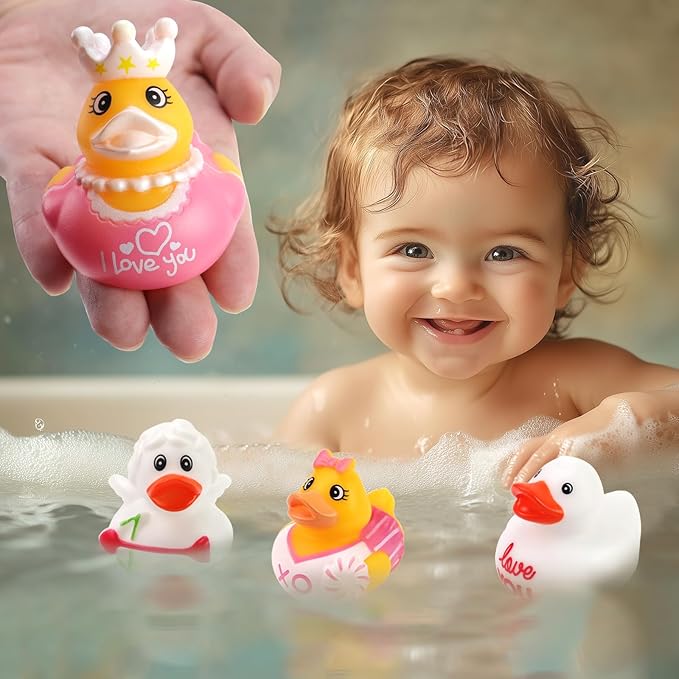 36Pc Valentines Day Rubber Ducks - Funny Jeeps Ducks for Ducking - 2" Bulk Mini Small Rubber Duckies,Adult Kid Holiday Ducky Pool Bathtub Toys Party Favors Classroom Prizes Gifts Stuffers Fillers