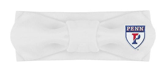Creative Knitwear Pennsylvania Quakers Infant Girls White Solid Hair Knot Headband Embroidered Logo - Size Newborn - 4T