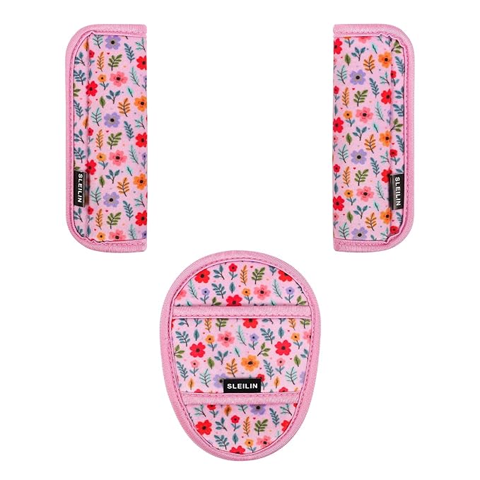 3 Pcs Car Seat Straps Shoulder Pads Suit for Kids : Ultra-Soft Child Car Seat Strap Covers, Kids Car Seat Strap Pads, Cute Plush Printed Seat Belt Covers, Hip Support, for Pushchair, Baby Stroller