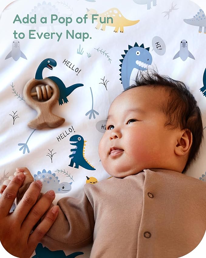 Pack and Play Sheets Fitted 2 Pack, 38x26 Graco Pack n Play Sheets for Playard & Travel Crib Mattress, Ultra Soft Jersey Knit, Breathable Stretchy Deep Pocket, Compatible with Mini Cribs