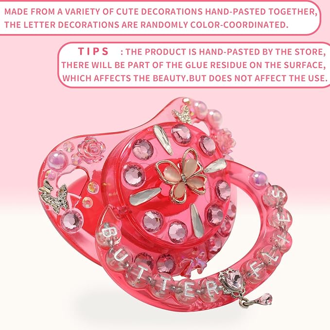 CutiePlusU Adult Sized Pacifier Dummy Crystal DIY Handmade