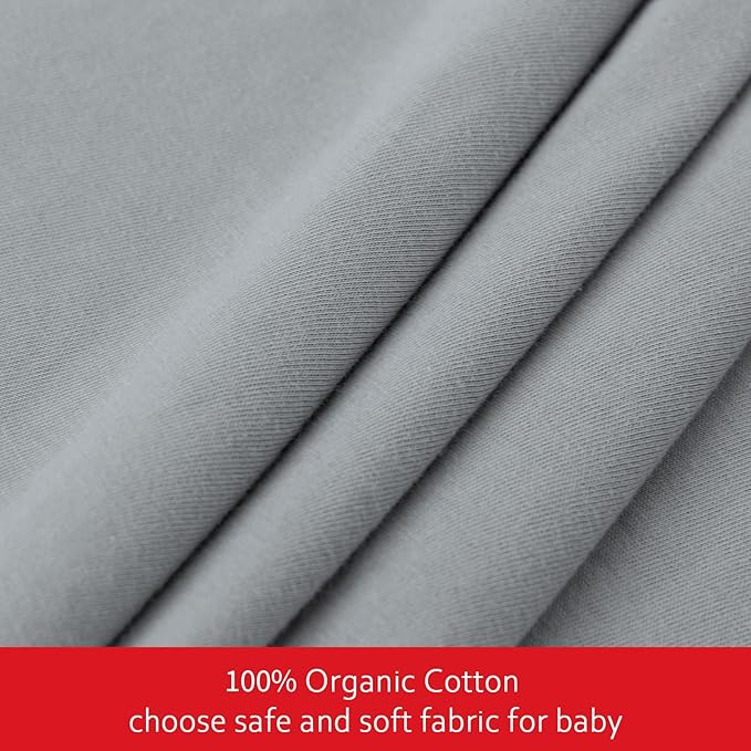 Pack and Play Sheets Fitted, Compatible with 4moms Breeze Plus Playard & Breeze GO Playard, Cotton Pack and Play Sheets Cover, Gray, 40"×28", 2 Pack
