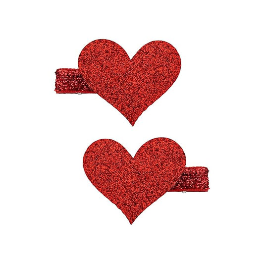 YanJie 2pcs Valentines Day Hair Clips for Girls Glitter Heart Clip Red Hair Accessories for Women Cupid Accessories Cute Hairpin Girl Valentine Gifts