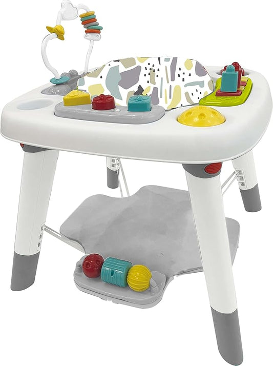 HONEY JOY Baby Bouncer Activity Center, 6-in-1 Infant Jumper & Standing Play Table w/ 360° Rotary Seat, 5 Toys, 3 Adjustable Heights, Music & Sounds, Activity Center for Babies(Gray)