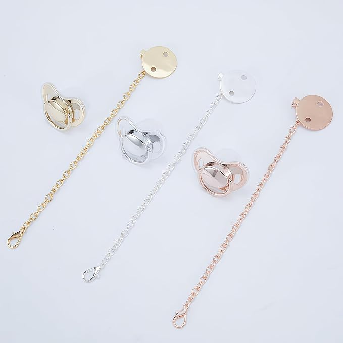 Personalized Baby Pacifier with Name Ideal Gift for Boys and Girls Pacify Custom Bling Pacifier Binky (Rose Gold)