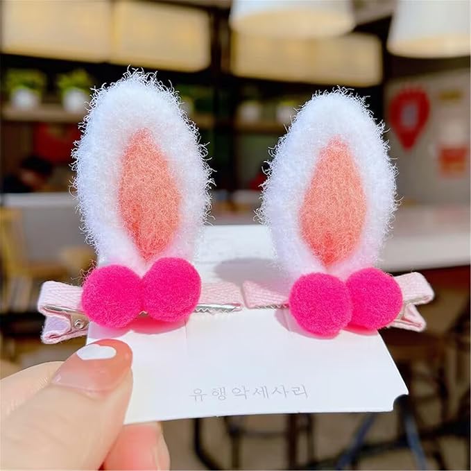 Easter Bunny Hair Clips Bunny Ears Easter Headbands Baby Girls Flower Crown Spring Bunny Hair Accessories(F80-B)