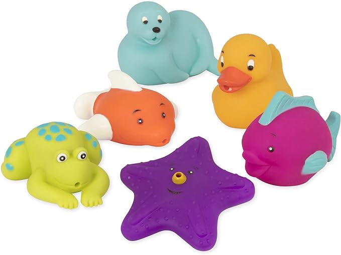 Battat – Assorted Bath Toys – 9 Pieces Animal Squirters – Pool – 10 Months+ – Bath Buddies (9 Pieces)