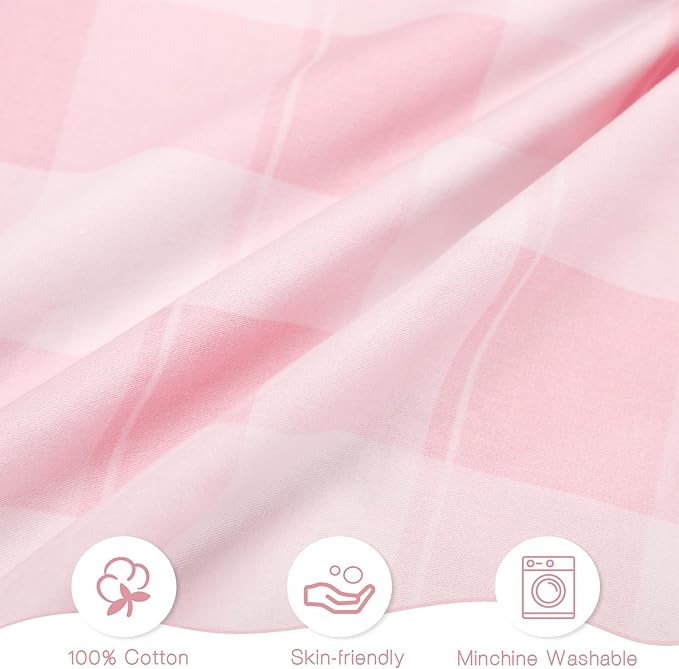 DILIMI Baby Lounger Cover, Cotton Baby Nest Replacement Cover for Girls Boys, Soft Breathable Reversible Newborn Lounger Cover, Pink Checkered (Only Cover)