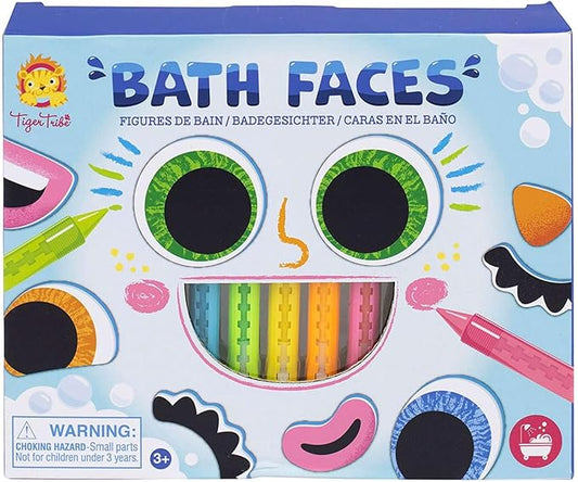 Tiger Tribe Bath Faces Toy for Toddlers - Creative Bathtime Fun with Foam Features and Crayons - Develop Fine Motor Skills and Imaginative Play