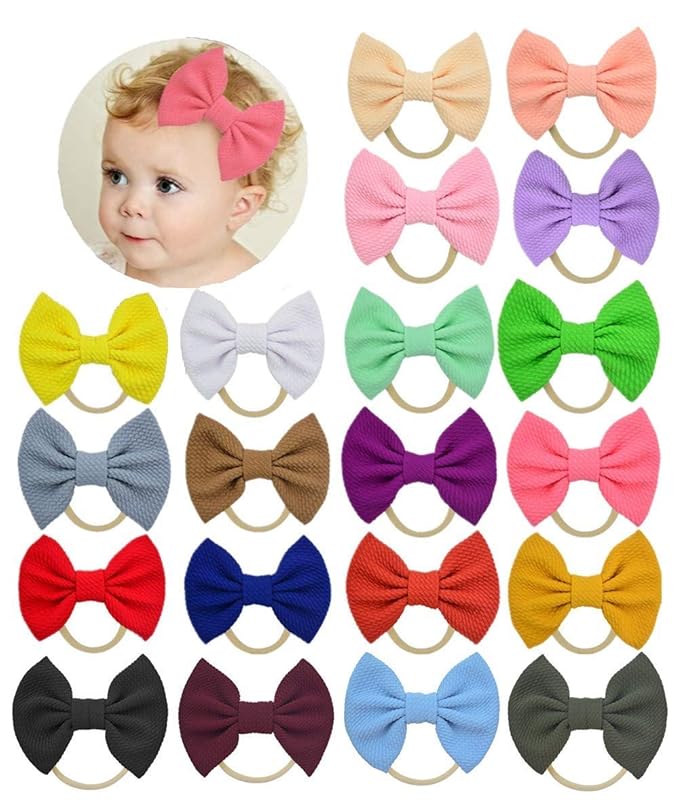 Toptim Baby Girl's Headbands and Bows for Newborn Infant Toddler Photographic Accessories (4.1“ Bows)