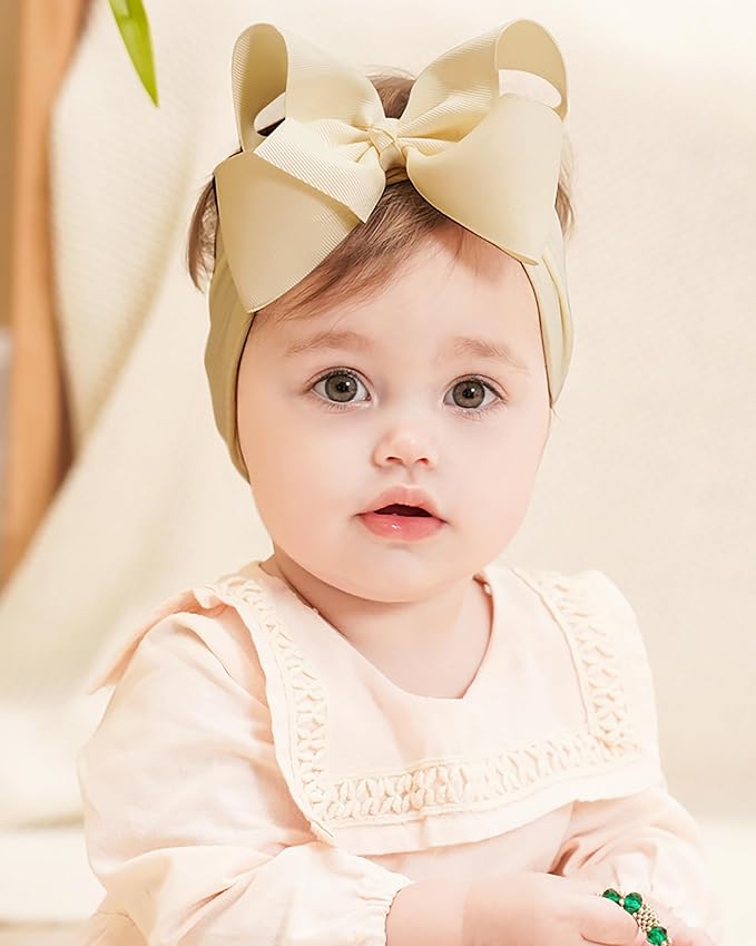 doboi 20pcs Baby Girl Bows Baby Headbands Hair Accessories Big Bows for Baby Girls Infant Newborn Toddler Baby Bows and Nylon Headbands