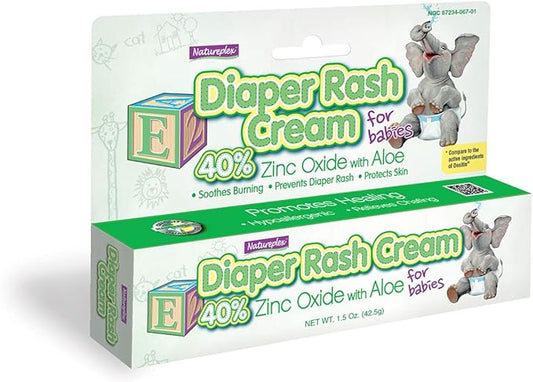 Diaper Rash Cream for Babies 40% Zinc Oxide with Aloe 12 Pack