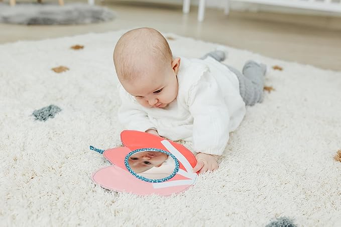 Miniland Feel to Learn Tulip Mirror for Small Children with Contrast Colors and crinkly Paper Inside