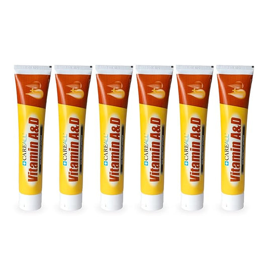 CareAll (6 Tubes) 4oz Vitamin A&D Ointment Treats and Prevents Diaper Rash, Seals out Wetness. Protects and Relieves Dry Cracked Skin, Minor Cuts, Scrapes and Burns