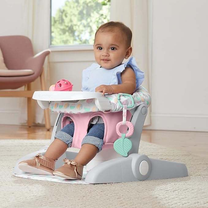 Summer Infant Learn-to-Sit Stages 3-Position Floor Seat, Sweet-and-Sour Pink – Sit Baby Up to See The World – Activity Seat is Adjustable – Includes Toys and Tray