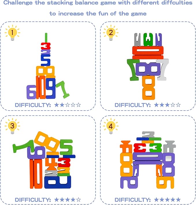 Large 30 Pcs Wooden Number Building Blokcs，Large Digit Blocks for Kids，Friends of 10 Blocks，Educational Tool Number Blocks for Kids 3+ Year Olds，Toys for Learning Math and Working on Balance