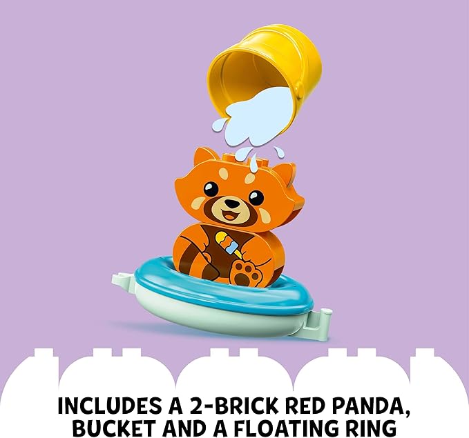 Lego DUPLO Bath Time Fun: Floating Red Panda 10964 Bath Toy for Babies and Toddlers Ages 1.5 Plus Years Old, Baby Bathtub Water Toys, Easy to Clean