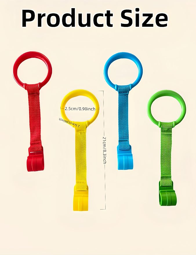 4 Pcs Baby Playpen Pull Up Rings, Baby Walking Exercises Assistant Rings, Bed Stand Up Rings for Infant Toddler