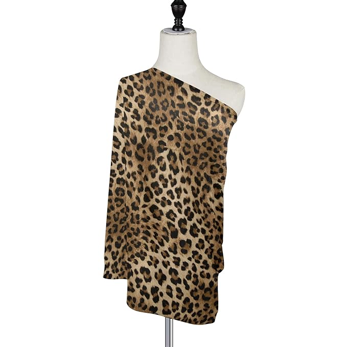 Pretty Leopard Print Stretchy Baby Car Seat Cover Infant Canopy Nursing Covers Breastfeeding Cover Breathable Windproof Winter Scarf for Boys Girls