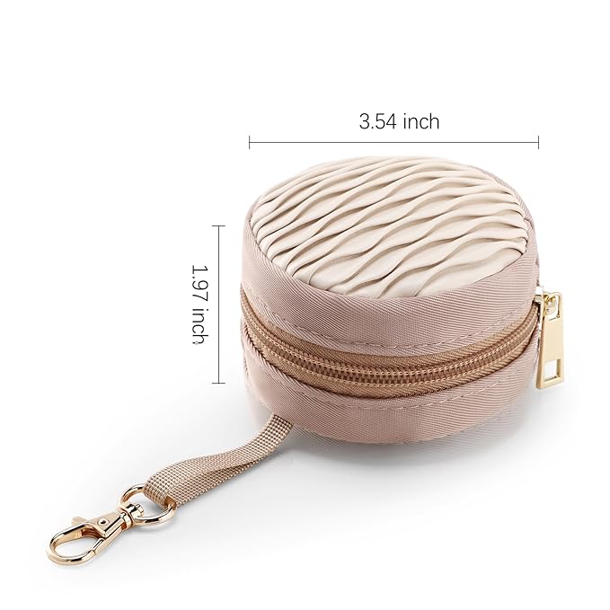 Pacifier Holder Case with Clip - Pacifier CharmPod with Clasp for Mom Bag Easily Attach to a Diaper Bag or Purse(Beige)