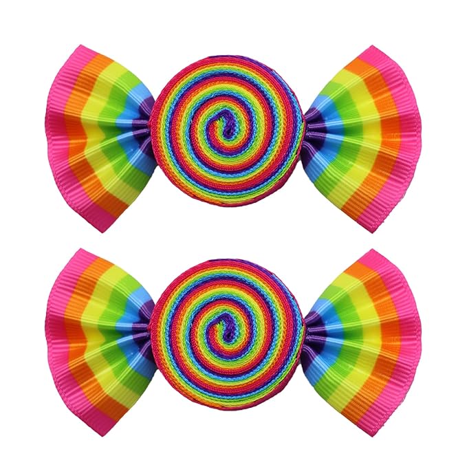 Valentine's Day Candy Rainbow Hair Clips Red Candy Hair Bow for Girls Hair Accessories for Women Child